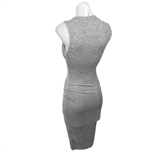Aritzia Wilfred Izadora Gray Asymmetric Sleeveless Wrap Bodycon Mini Dress XXS - Picture 2 of 5